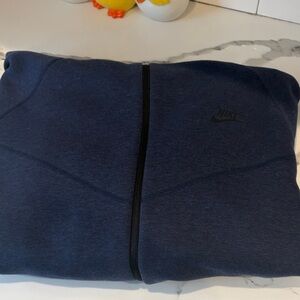 Nike Tech Navy Full-Zip Hoodie with Black Logo